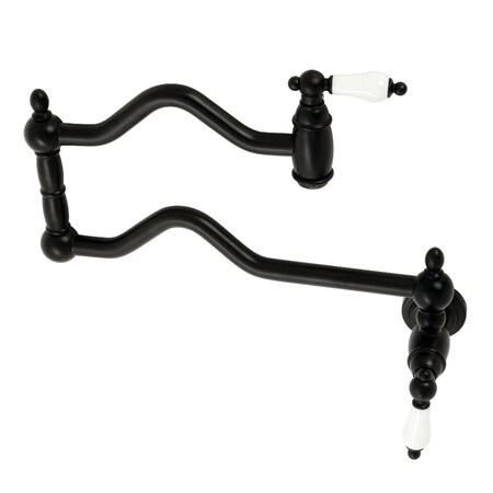 Kingston Brass KS2100PL Wall Mount Pot Filler, Matte Black KS2100PL